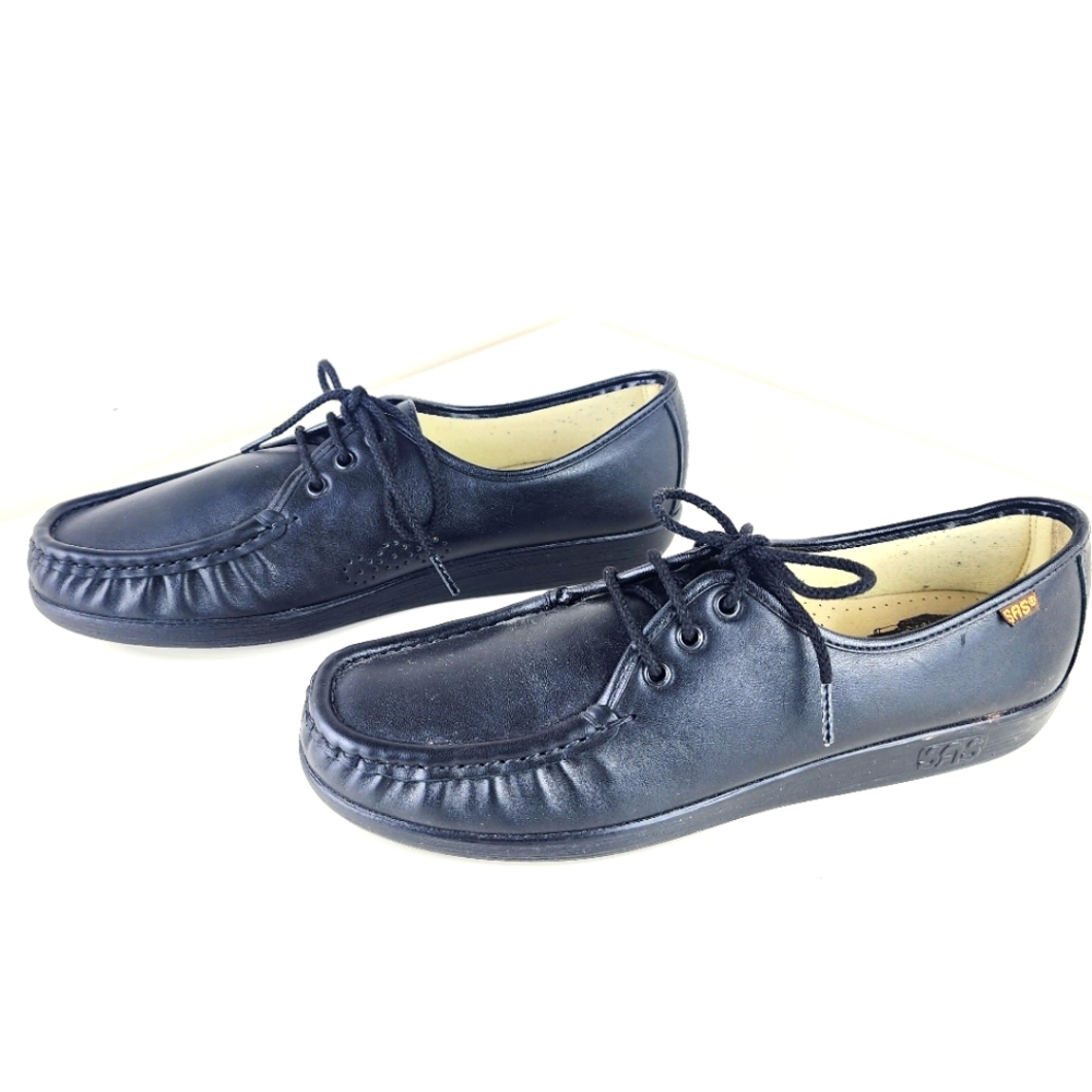 SAS Shoes Siesta Lace Up Women  Black Leather Size 11S 11 Narrow